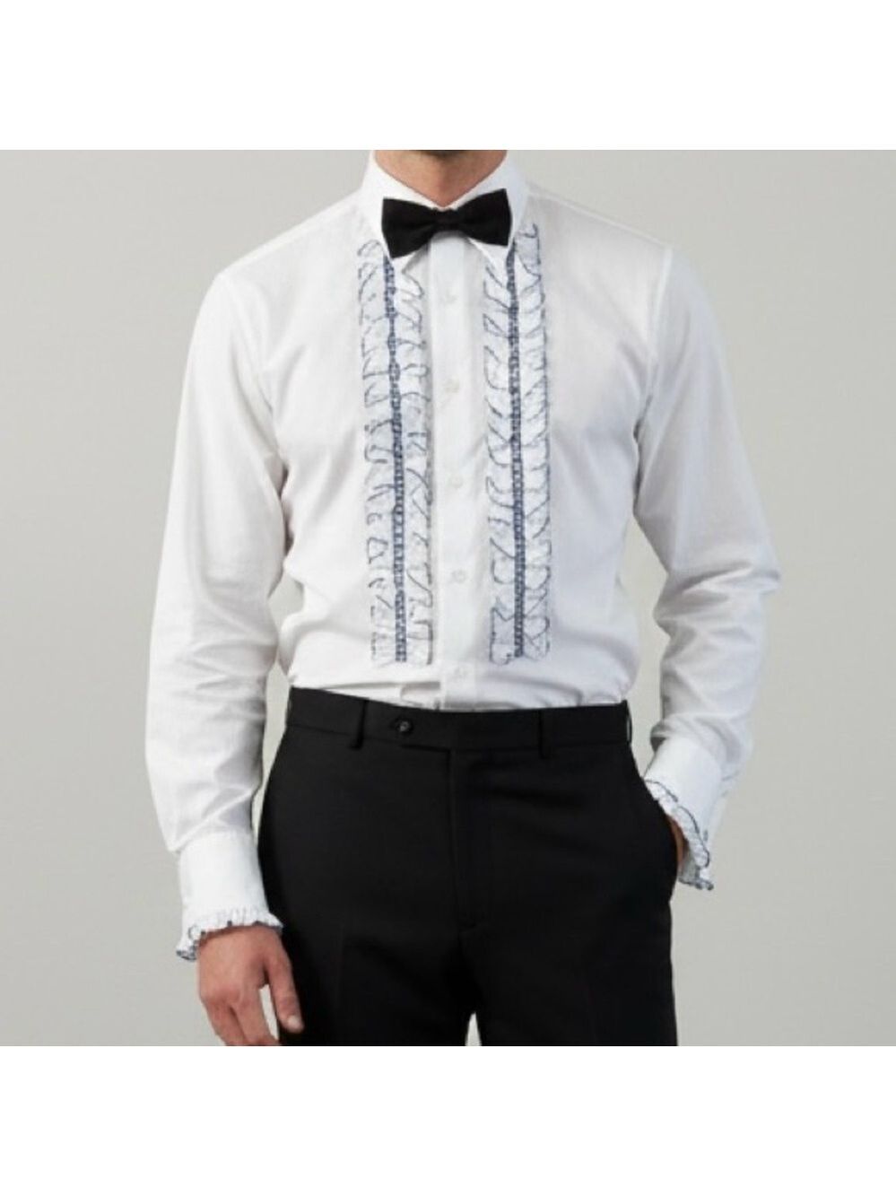After Six Tuxedo Dress Shirt White Size M4